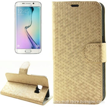 New Style Diamond Texture Flip Leather Wallet Case for Samsung Galaxy S6 Edge